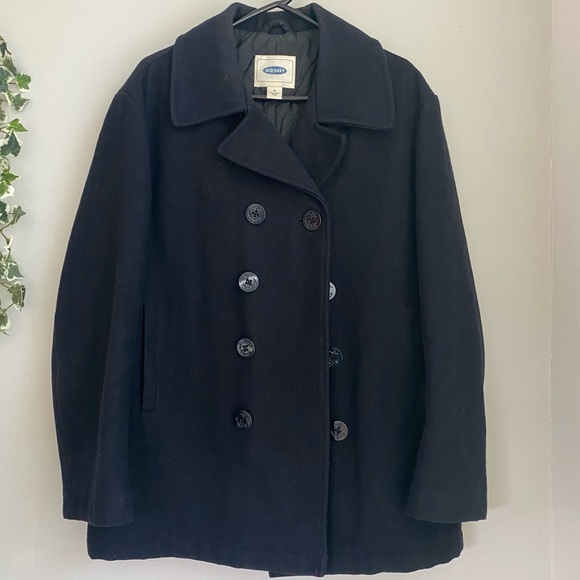Old Navy Jackets & Blazers - Vintage Old Navy Black Wool Trench Coat size M